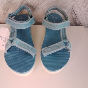 Time And Tru Nature Strappy Platform Sandals Size:8 US Blue